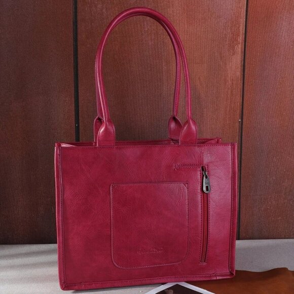 Montana West Embroidered Floral Cut-out Collection Concealed Carry Tote - Picture 2 of 8